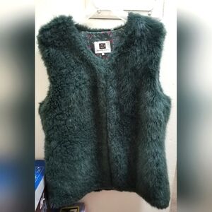 Laundry By Design Green Fur Vest.